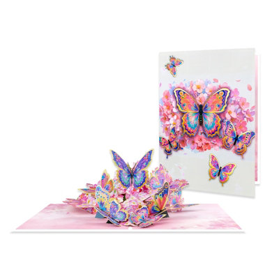 Wings of Color Cherry Blossom 3D Pop Up Card -Mother Anniversary Valentine's Day - Image 3