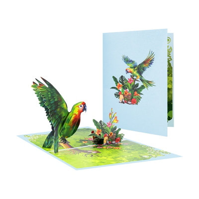 Exotic Wishes Parrot In Bloom 3D Pop Up Greeting Card from B&Q