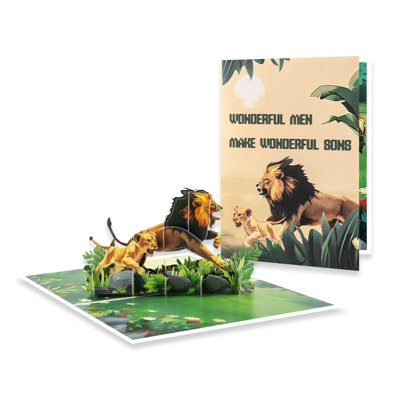  - Lion Legacy 3D Father & Son Pop Up Father's Day Card