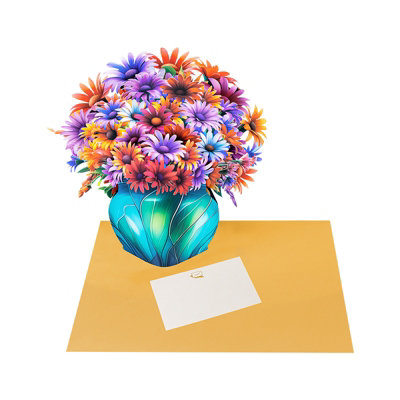  - Daisy Delight Vibrant Pop Up Flower Vase Card