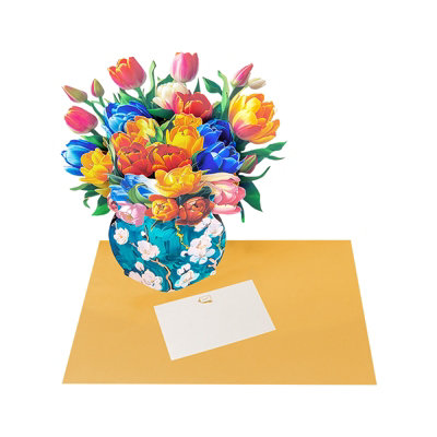 Tulip Harmony 3D Pop Up Vase Greeting Card from B&Q