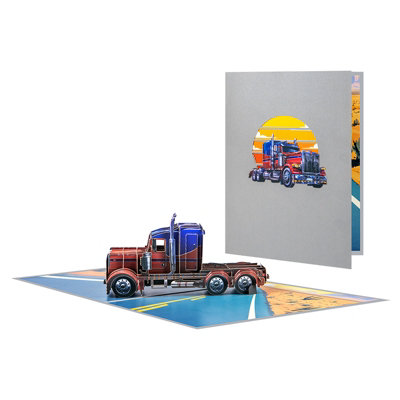 Highway Hero 3D Semi-Truck Pop-Up Greeting Card from B&Q