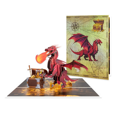 Fiery Red Dragon Fantasy 3D Pop-Up Greeting Card from B&Q