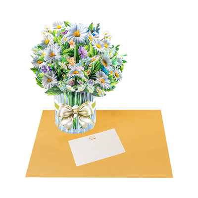  - Garden Grace Daisies & Butterflies 3D Pop-Up Floral Vase Card