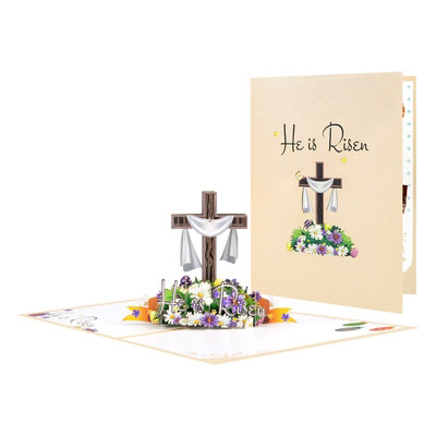 He Is Risen Religious Easter Pop-Up Card from B&Q