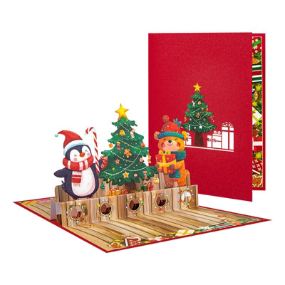 Festive Friends Money Gift 3D Pop Up Christmas Card - Image 3