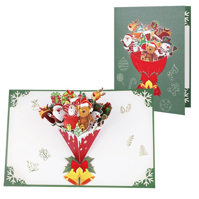 Santa & Holiday Icons Festive Pop Up Christmas Card