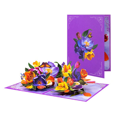 Joyful Blossoms Spring Bouquet Pop-Up Card from B&Q