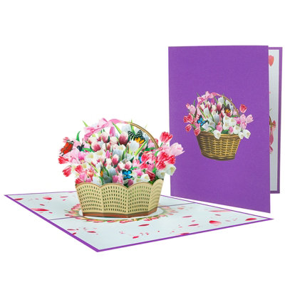Blooming Elegance Tulip Basket Pop-Up Card from B&Q