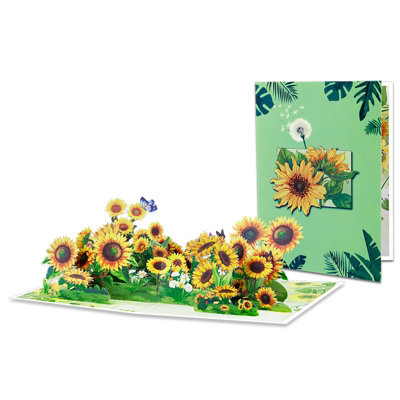 Golden Glow Sunflower Pop-Up Greeting Card from B&Q