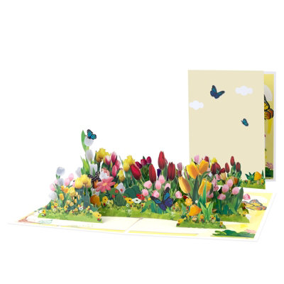 Garden Of Joy Colorful Tulips Pop-Up Greeting Card from B&Q