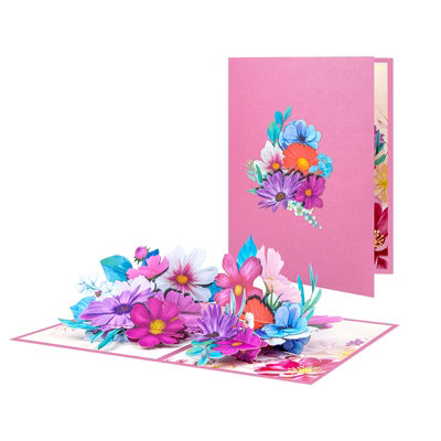 Graceful Galsang Flower Elegant Pop-Up Greeting Card from B&Q