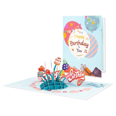 Balloon Bliss Sprinkle Joy 3D Birthday Pop-Up Card from B&Q
