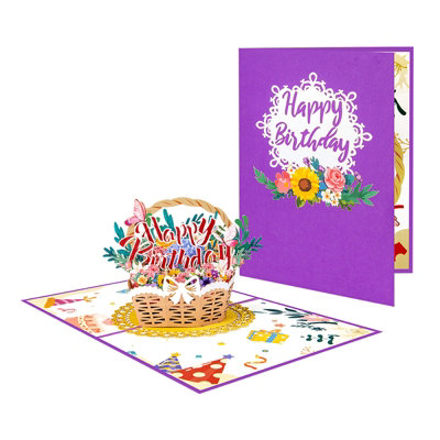 Bloom & Cheer 3D Birthday Basket Pop-Up Card from B&Q