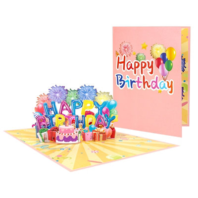 Balloons & Bliss Colorful 3D Pop-Up Birthday Card from B&Q