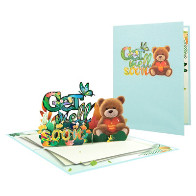 Bear Hugs 3D Get Well Soon Pop-Up Card