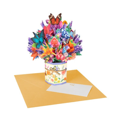 A Bouquet Of Joy Butterfly Bloom 3D Pop-Up Greeting Card from B&Q