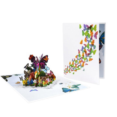Wings Of Wonder Colorful Butterfly 3D Pop-Up Greeting Card from B&Q