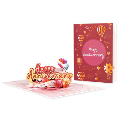 Ballooned With Joy 3D Pop-Up Anniversary Greeting Card from B&Q