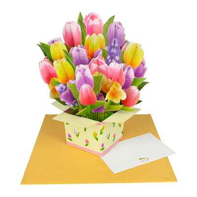 Bloom Box Tulip Delight 3D Pop-Up Greeting Card from B&Q