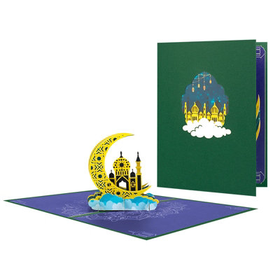  - Peace And Joy Crescent Blessings Eid Pop-Up Card