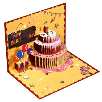 Strawberry Birthday Cake 3D Pop-Up Greeting Card from B&Q