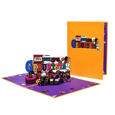Alles Gute Zum Geburtstag German Birthday 3D Pop-Up Greeting Card from B&Q
