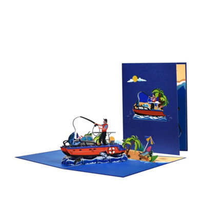  - Fishing Scene 3D Pop-Up Greeting Card