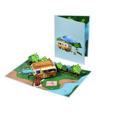  - Camping Scene 3D Pop-Up Greeting Card