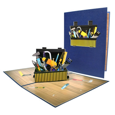 Brightfeel Toolbox Design Father¿S Day Or Birthday 3D Pop Up Greeting Card - White - Image 3