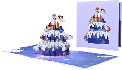  - Galaxy Outer Space Design 3D Pop-Up Greeting Card