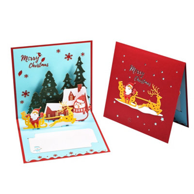 Santa Claus and Winter Scene 3D Pop Up Christmas Card - Image 3