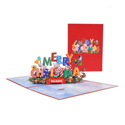 Festive Cheer 3D Pop-Up Merry Christmas Card