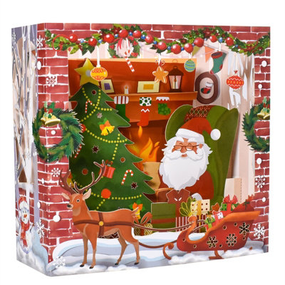 Festive Eve Delight Santa Cozy 3D Pop Up Christmas Card