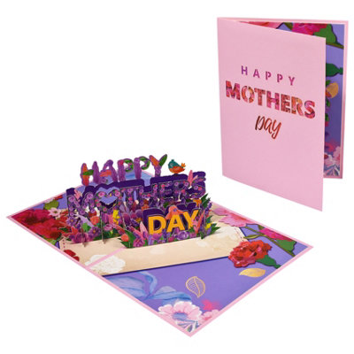 Heartfelt Blooms Pop-Up Mothers Day Card from B&Q