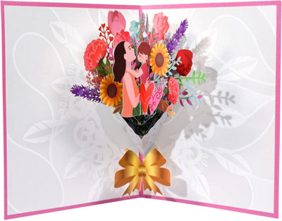 Tender Mom-Child Bouquet 3D Pop Up Mother's Card from B&Q
