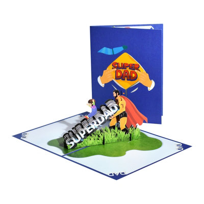Brightfeel Strength Of Love Super Dad Pop Up Father's Day Or Birthday Card - White - Image 3