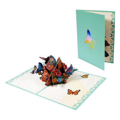 Vibrant Fluttering Butterfly 3D Pop Up Greeting CardMother's Day Birthday Anniversary from B&Q