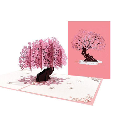 Cherry Blossoms Tree 3D Pop Up Greeting CardValentine's Day Anniversary Birthday from B&Q