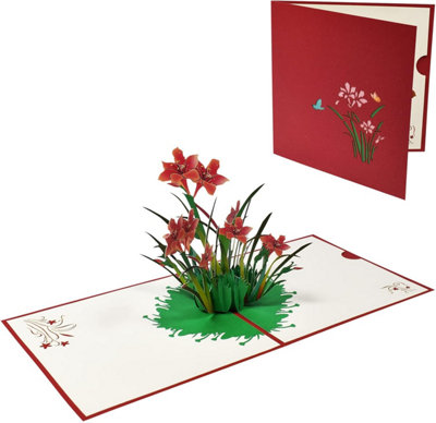 Color Print Daffodils 3D Pop Up Greeting CardMother's Day Anniversary Birthday from B&Q