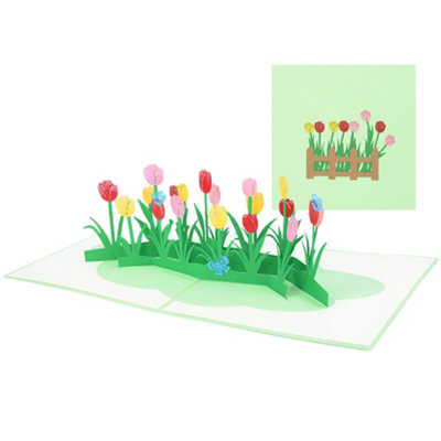 Colorful Tulip 3D Pop Up Greeting CardMother's Day Anniversary Birthday Get Well from B&Q