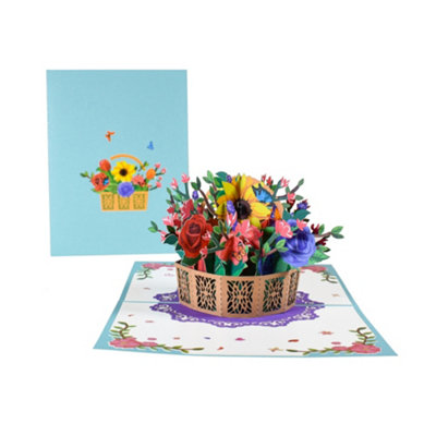 Sunshine & Petals Vibrant Floral Pop-Up Greeting Card from B&Q