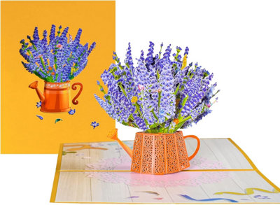 Lavender Vase 3D Pop Up Greeting CardMother's Day Anniversary Birthday Get Well from B&Q