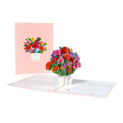 Heartfelt Blooms Elegant Floral Pop-Up Greeting Card from B&Q