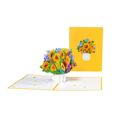 Sunflower Joyful Blossoms Pop-Up Greeting Card from B&Q