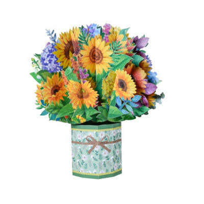 Sunflowers Sunshine Bloom 3D Pop-Up Greeting Card from B&Q