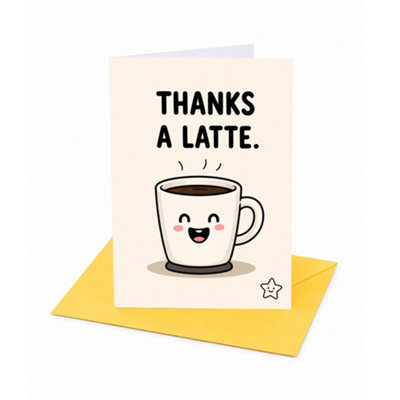 Brightfeel Coffee Cup With Latte Design Thank You Card - Multi - Image 3