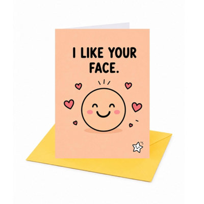 Brightfeel I Like Your Face Open Greeting Card - Multi - Image 3