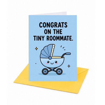 The Tiny Roommate New Baby Congratulations Card - Image 3