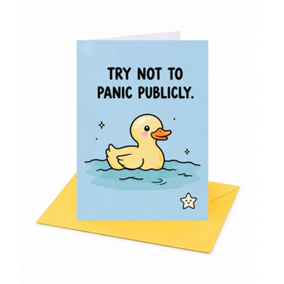Try Not to Panic Publicly Open Greeting Card - Image 3